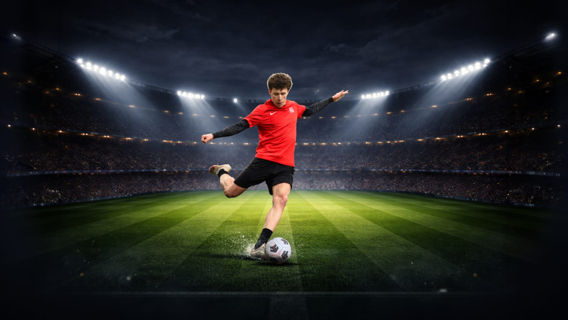 Boisko piłkarskie nocą